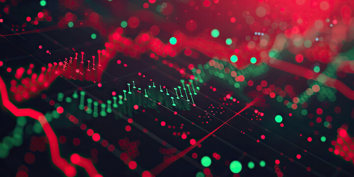 Financial Risk: A scatter plot with red and green dots, indicating areas of potential growth and threat to investments