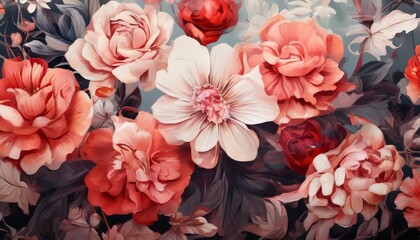 bunch flowers with leaves and