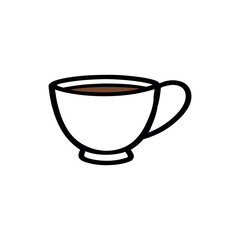 Cup of coffee. Colored signs for design logo, visit card, etc. Single high-quality food symbol for web design or mobile app. 