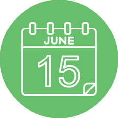 15 June Vector Icon Design