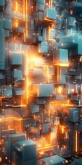 abstract 3d cubes background