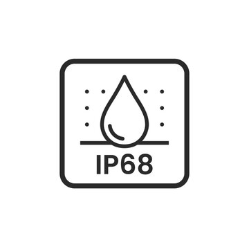IP68 waterproof and dustproof vector icon