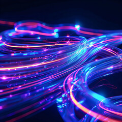 Colorful Neon Energy Flow symbolizing AI Data Transfer - Generativ AI