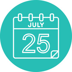 25 July Vector Icon Design