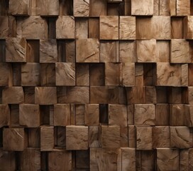 wooden wall with many pieces wood