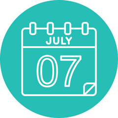 7 July Vector Icon Design