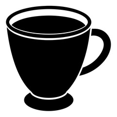 Cup Silhouette Art on White Background