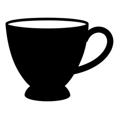 Cup Silhouette Art on White Background