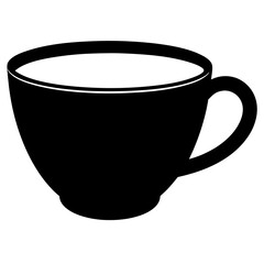 Cup Silhouette Art on White Background