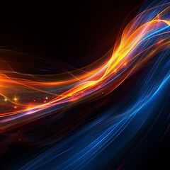 Blue and golden Energy Flow symbolizing AI Data Transfer - Generativ AI