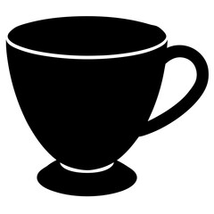Cup Silhouette Art on White Background