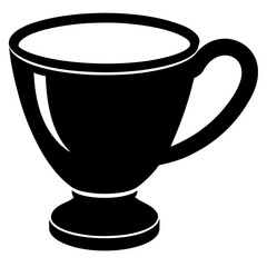 Cup Silhouette Art on White Background