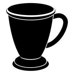 Cup Silhouette Art on White Background