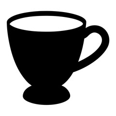 Cup Silhouette Art on White Background