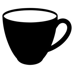 Cup Silhouette Art on White Background