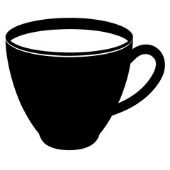 Cup Silhouette Art on White Background