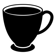 Cup Silhouette Art on White Background