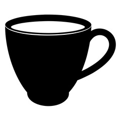 Cup Silhouette Art on White Background