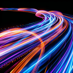 Colorful Neon Energy Flow symbolizing AI Data Transfer - Generativ AI