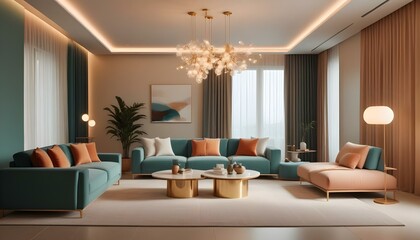 Photo interior modern design room 3d illustration