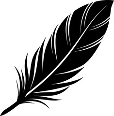 Vector silhouette of bird feather