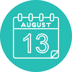 13 August Vector Icon Design