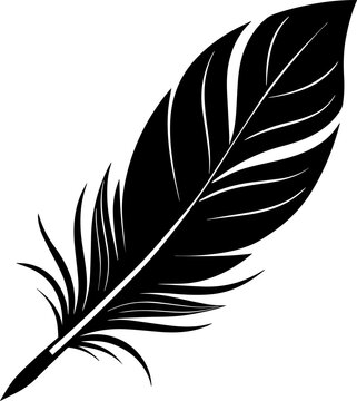 recommend clip art: Vector silhouette of bird feather
