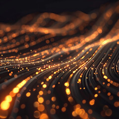 Golden Energy Flow symbolizing AI Data Transfer - Generativ AI