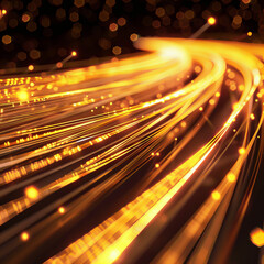 Golden Energy Flow symbolizing AI Data Transfer - Generativ AI