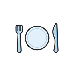 cutlery tools in outline flat vector design.