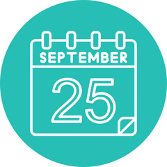 25 September Vector Icon Design
