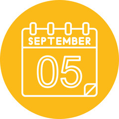 5 September Vector Icon Design