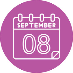 8 September Vector Icon Design