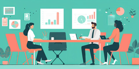 Workplace Wellness Program Succeeds - Graph in Coral and Teal