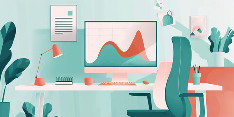 Workplace Wellness Program Succeeds - Graph in Coral and Teal