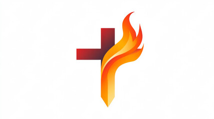 Methodist church cross and flame logo