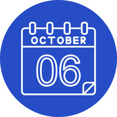 6 October Vector Icon Design