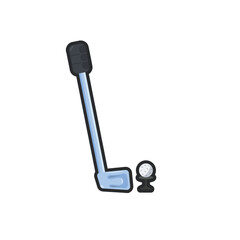 golf and ball in outline flat vector design.