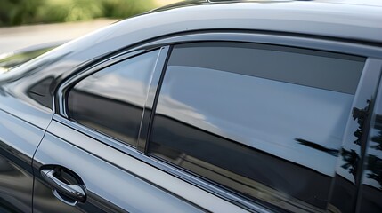 Obraz premium Gray car window from the back for sticker mockup