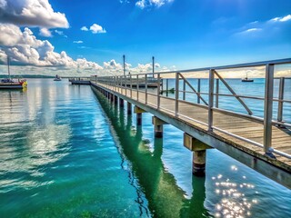 Long metal structures extending over water, used for docking boats and ships, provide a secure and stable platform for mooring vessels of all sizes.