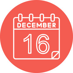 16 December Vector Icon Design