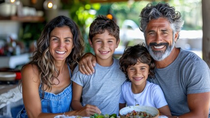 Fototapeta premium Fun, family home with love, support and laughing with parents and kid.
