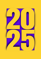 2025 Happy New Year greeting card, banner