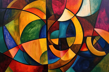 Fototapeta premium An abstract painting in the cubist style