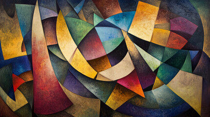 Fototapeta premium An abstract painting in the cubist style
