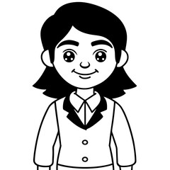 Smiling Indian Teen Girl, 17, in School Uniform - Full Body Vector Illustration