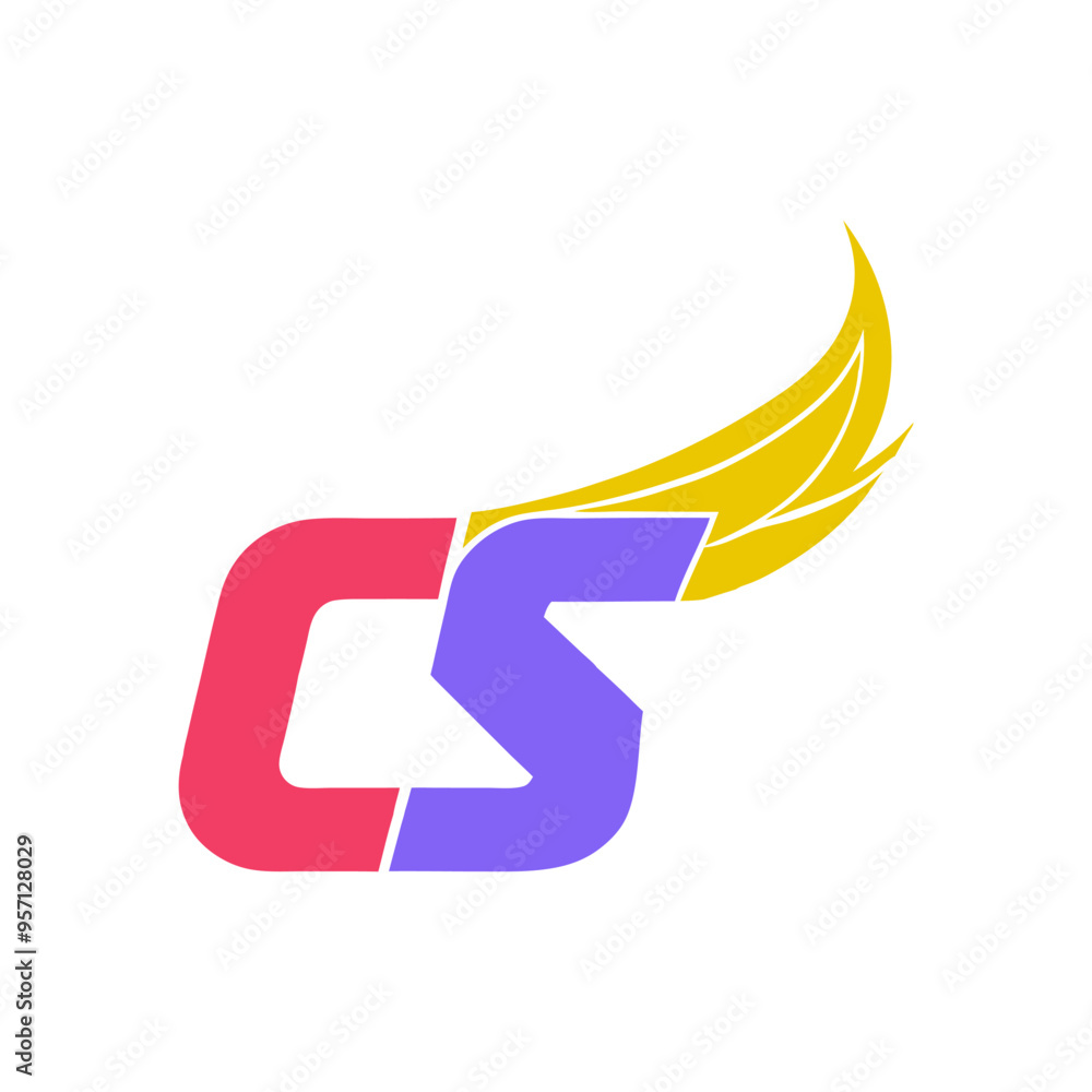 Fototapete cs letter logo creative design. cs monogram logo unique concept vector. cs creative modern flat abst