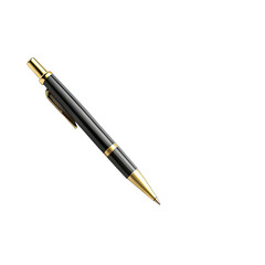Naklejka premium A black pen with gold accents lies on a white sheet of paper