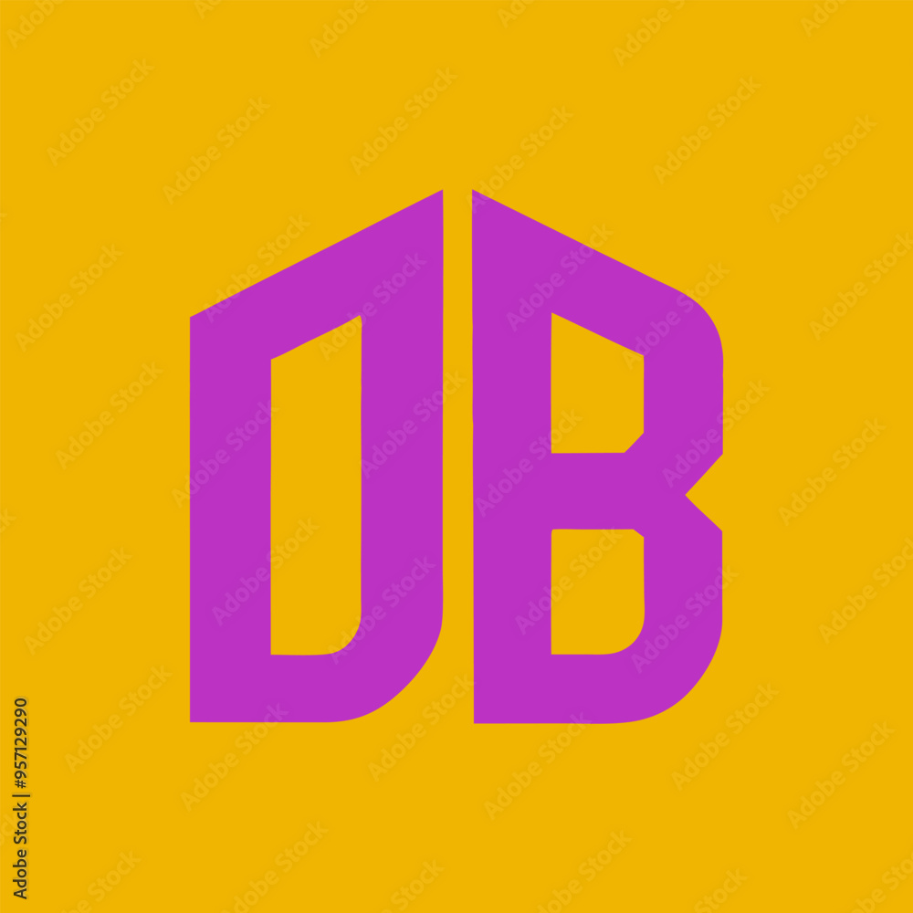 Fototapete db letter logo creative design. db monogram logo unique concept vector. db creative modern flat abst