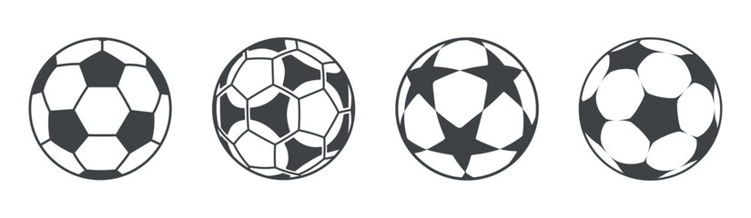 Football or soccer ball flat vector icon simple black style